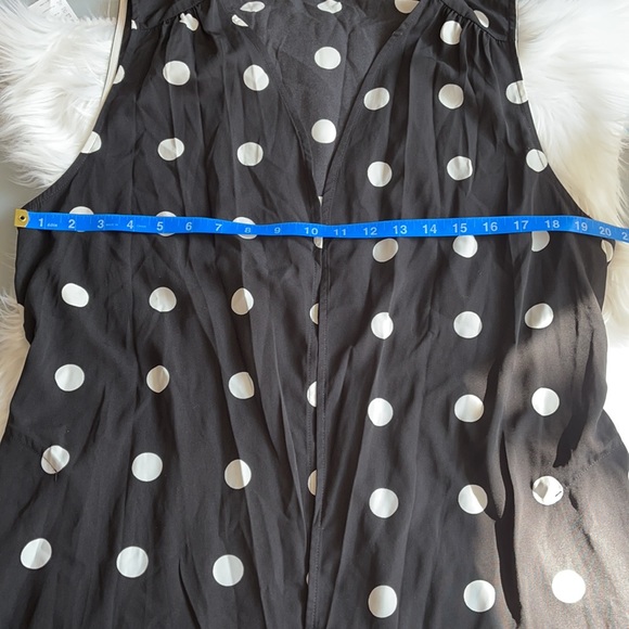 Anthropologie Pleione Black & White Polka Dot Long Vest Duster Size Medium - Picture 13 of 15